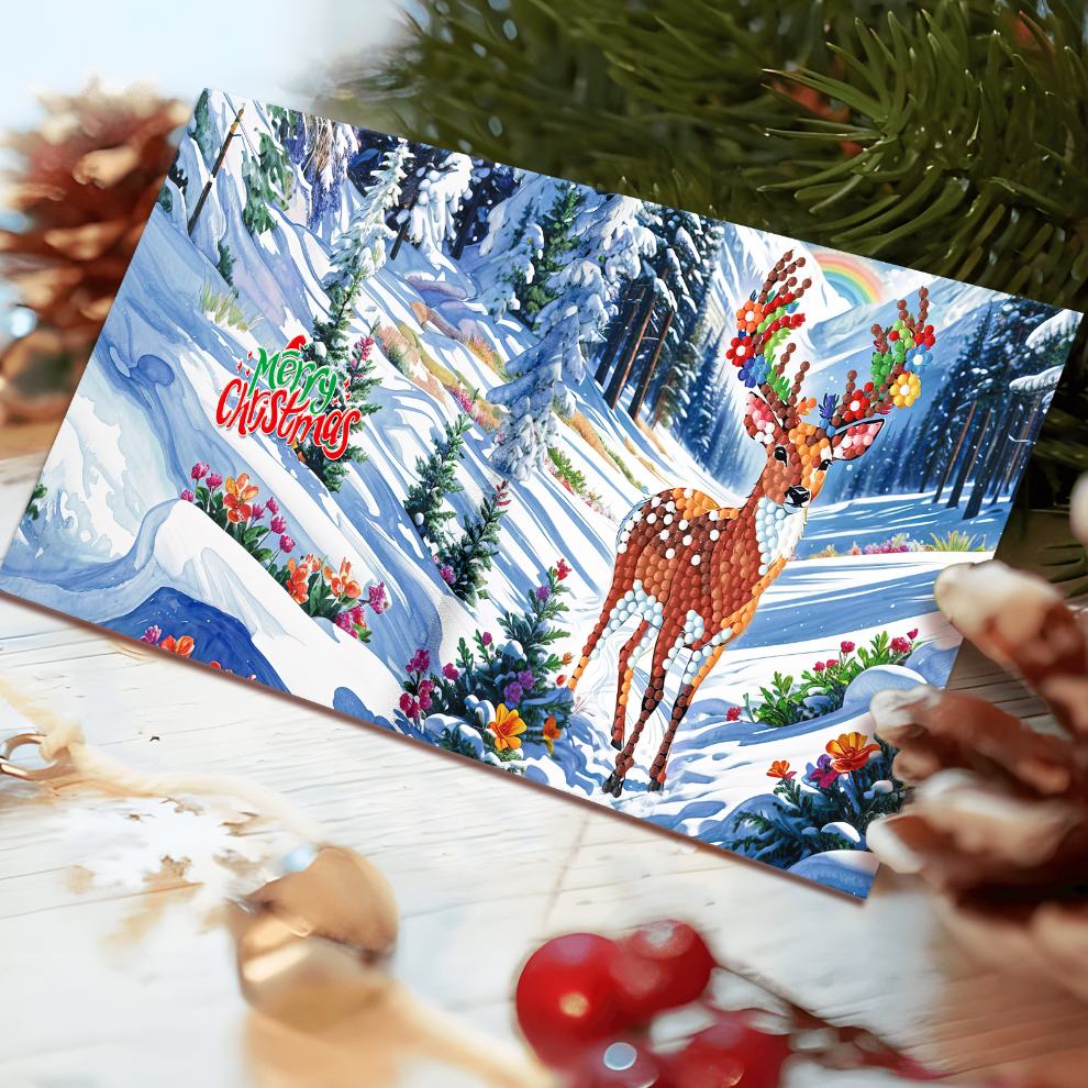12 Kerstkaarten - Kerstman & Diertjes set - Image 8