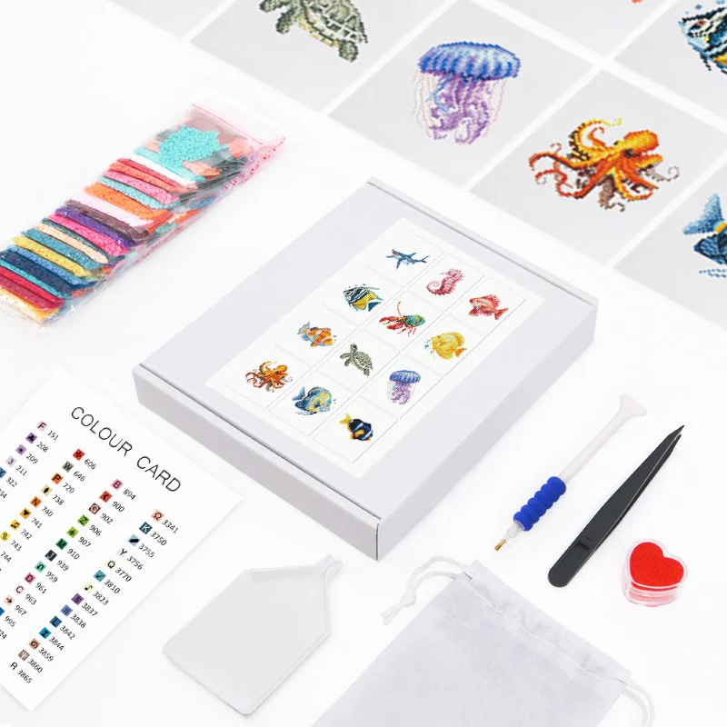 12 Mini Diamond Paintings - Vissen set - Image 5