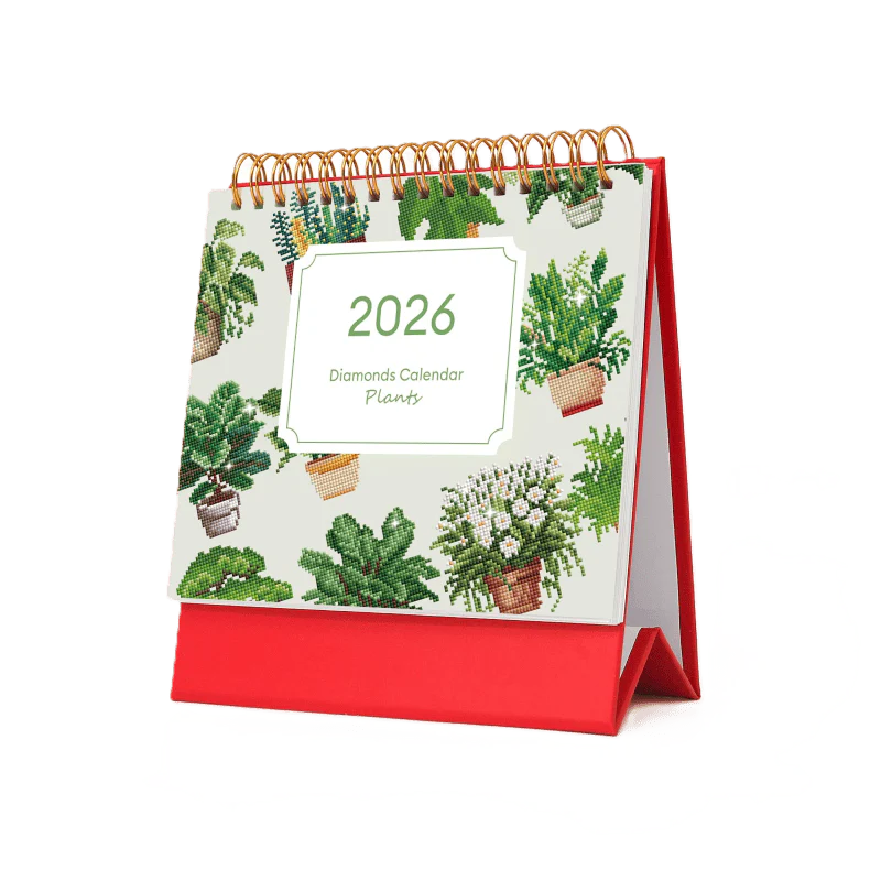2026 Diamond Painting Bureaukalender - Planten Editie