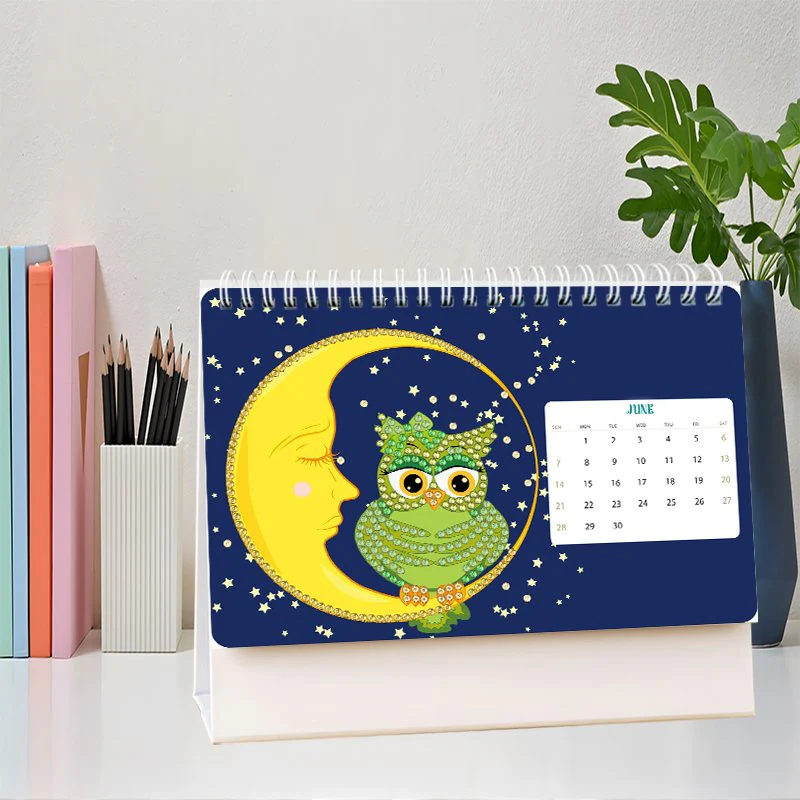 2026 Diamond Painting Bureaukalender - Uilen Editie - Image 5
