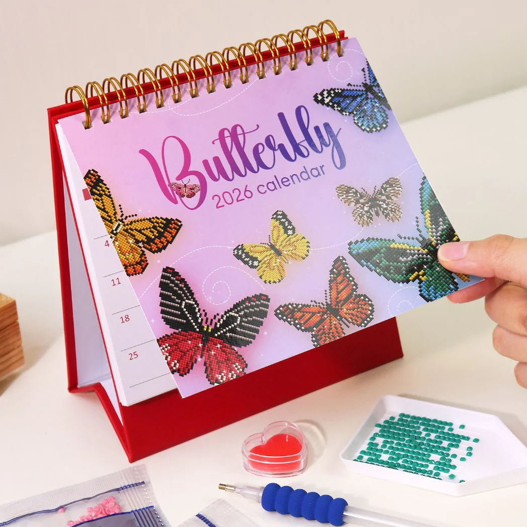 2026 Diamond Painting Bureaukalender - Vlinder Editie - Image 4