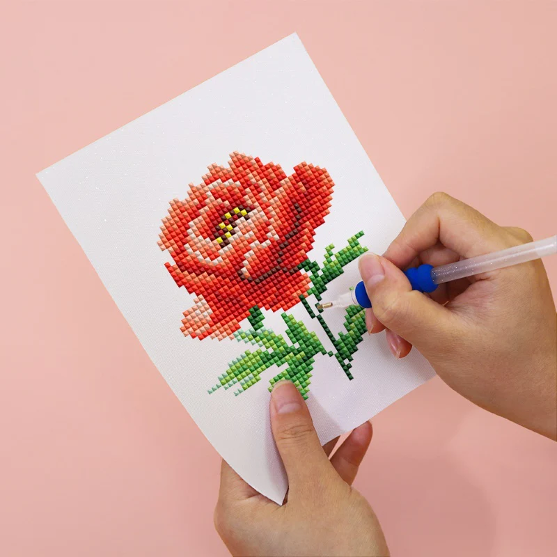 4 Mini Diamond Paintings - Bloemenset - Image 4