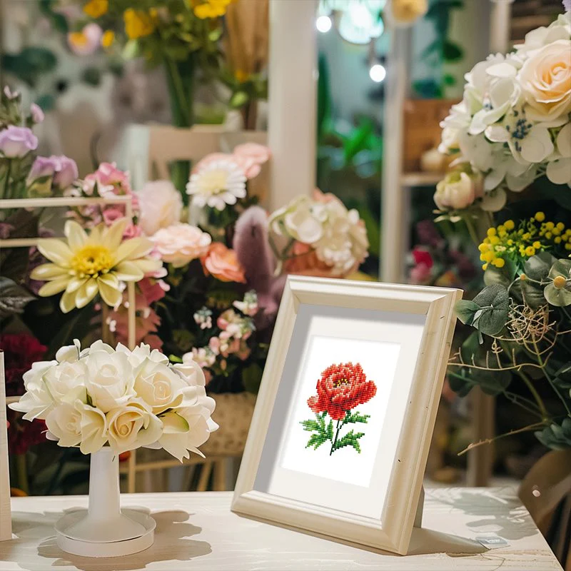 4 Mini Diamond Paintings - Bloemenset - Image 9