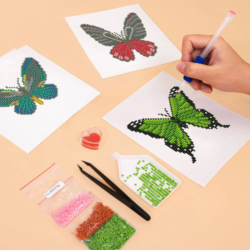 4 Mini Diamond Paintings - Vlinder Set - Image 2