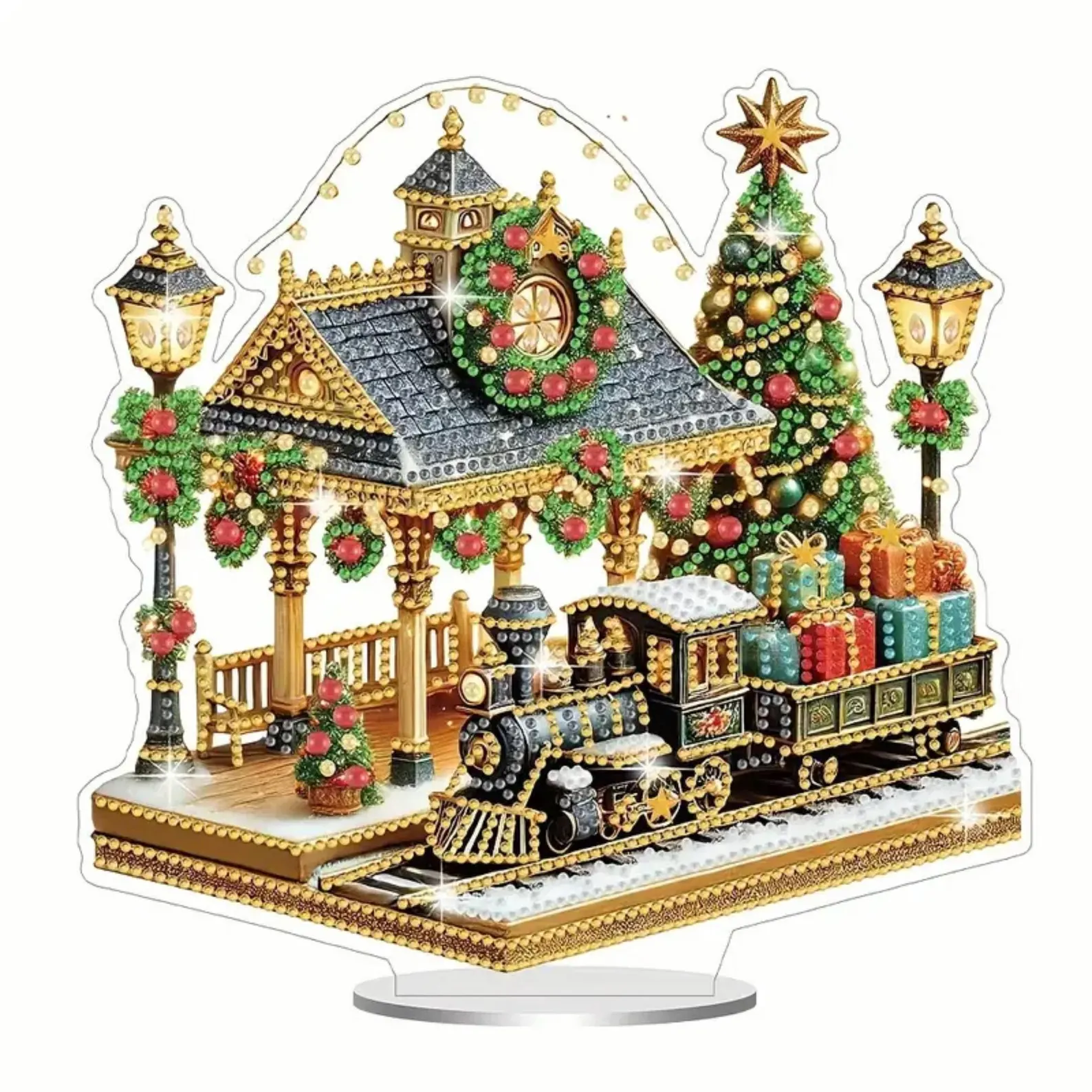 Diamond Painting Ornament - Kersttrein