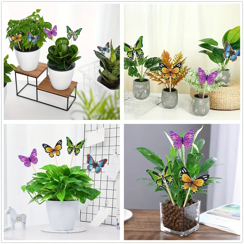 Diamond Painting Plantstekers – Set van 8 Vlinders - Image 2