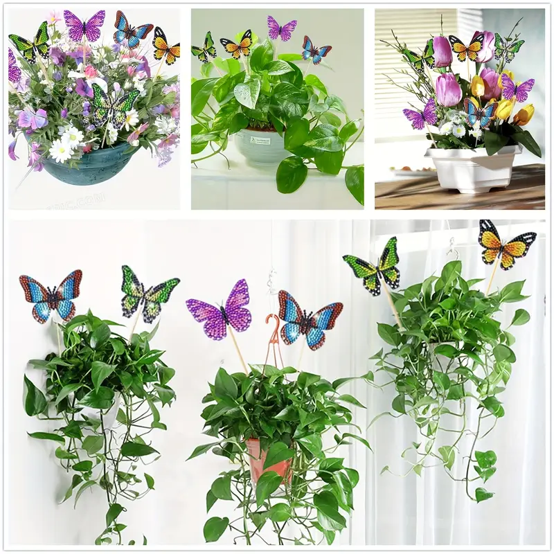 Diamond Painting Plantstekers – Set van 8 Vlinders - Image 3