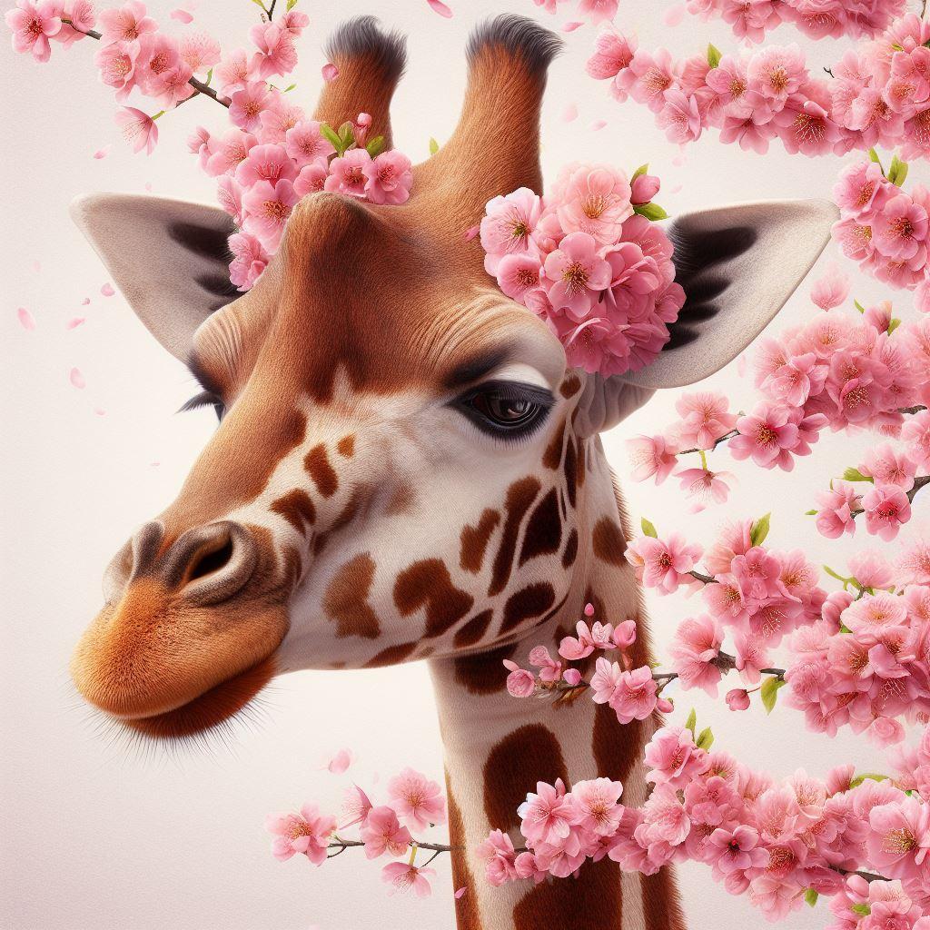 Giraf met Bloemen