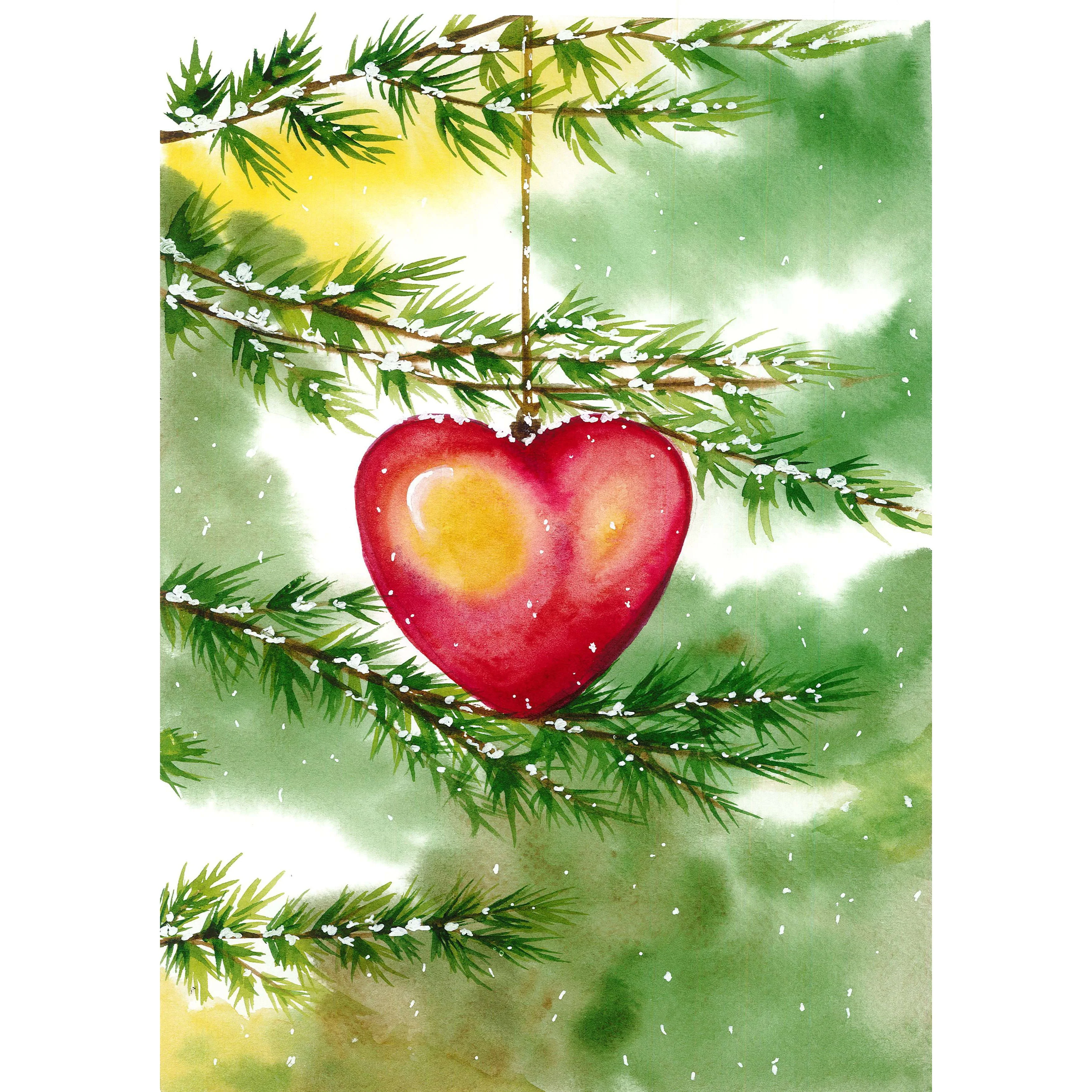 Hart Op Kerstboom