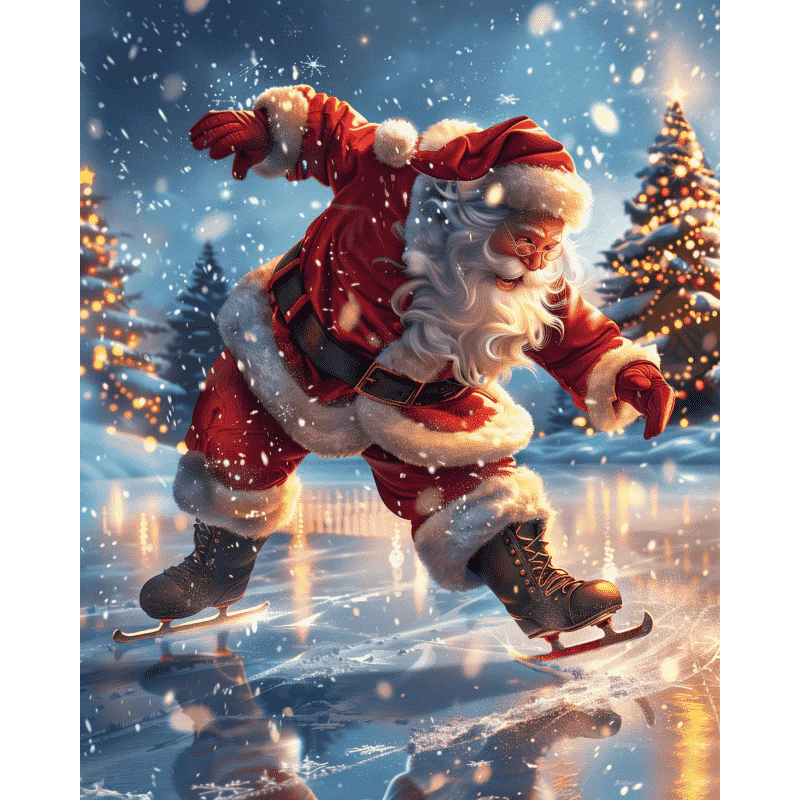 Kerstman op het ijs