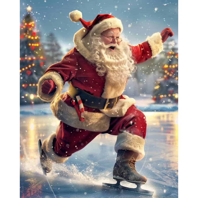Kerstman op het ijs
