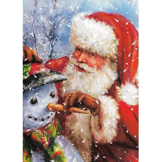 Kerstman Sneeuwpop Blij