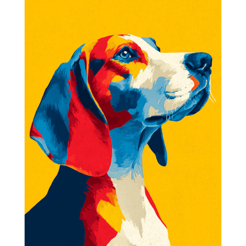 Kleurrijke beagle