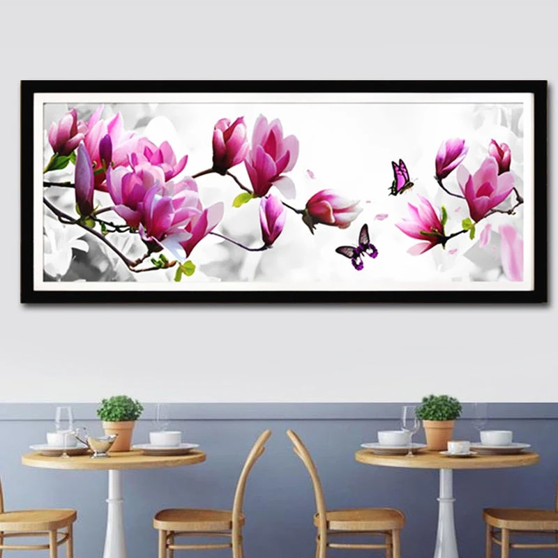Magnolia en Vlinders | Groot Formaat