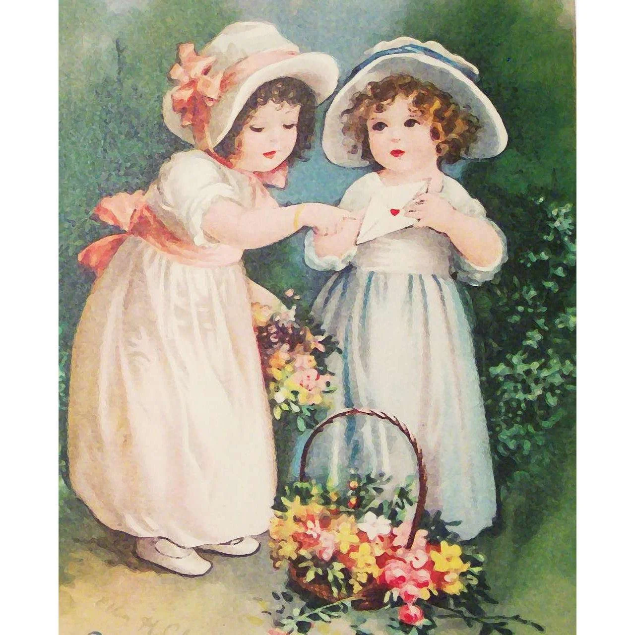 Vintage Bloemen Meisje